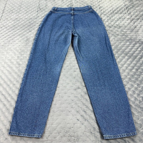 VINTAGE Lee Jeans Womens 14 Long Blue Paperbag Mom Tapered High Rise Made in USA - Picture 3 of 15